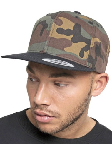 FLE-6089TC-Classic Snapback 2-Tone Camo Cap